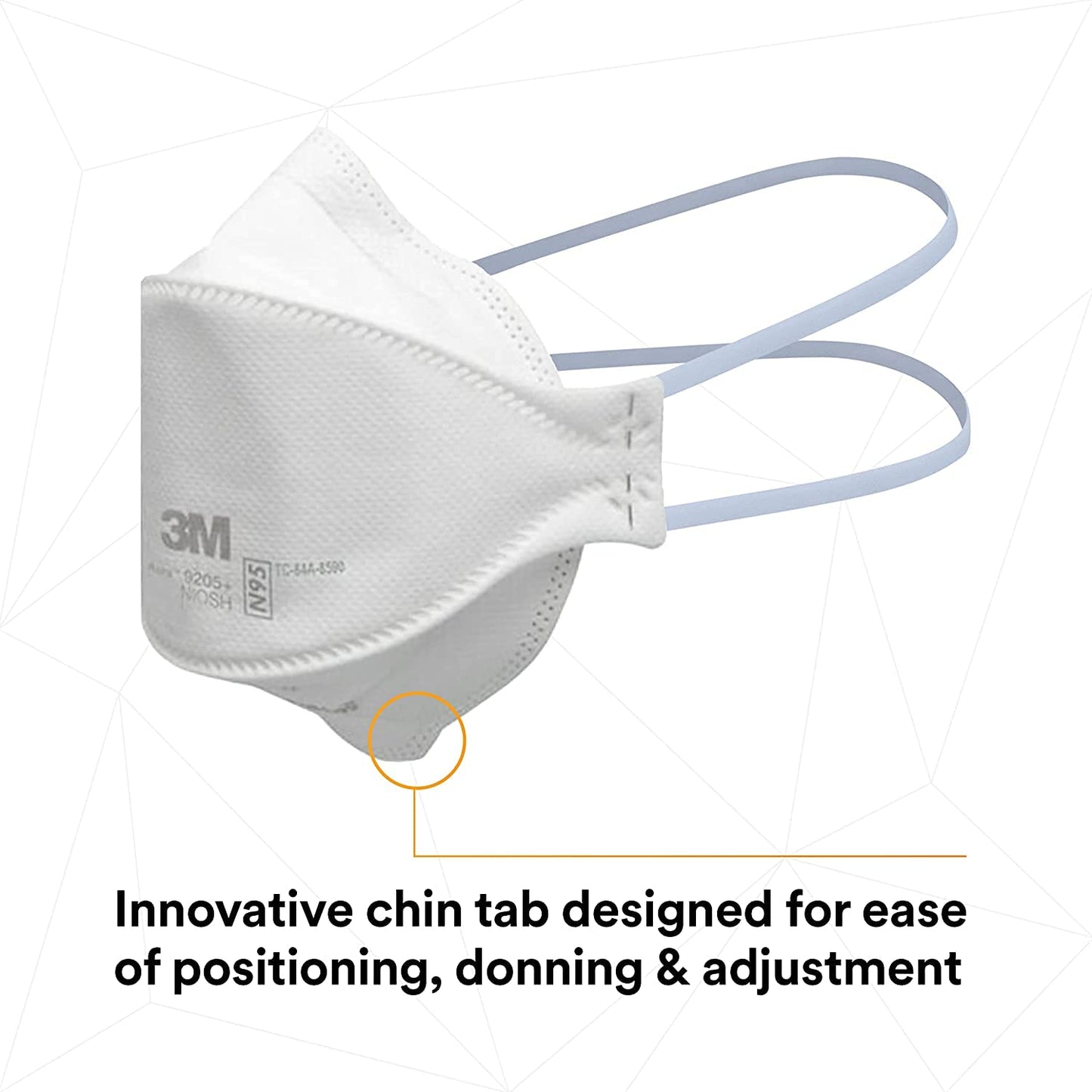 3M Aura Particulate Respirator 9205+, N95, Pack of 20 Disposable Respirators, 3 Panel Flat Fold Design Allows for Facial Movements