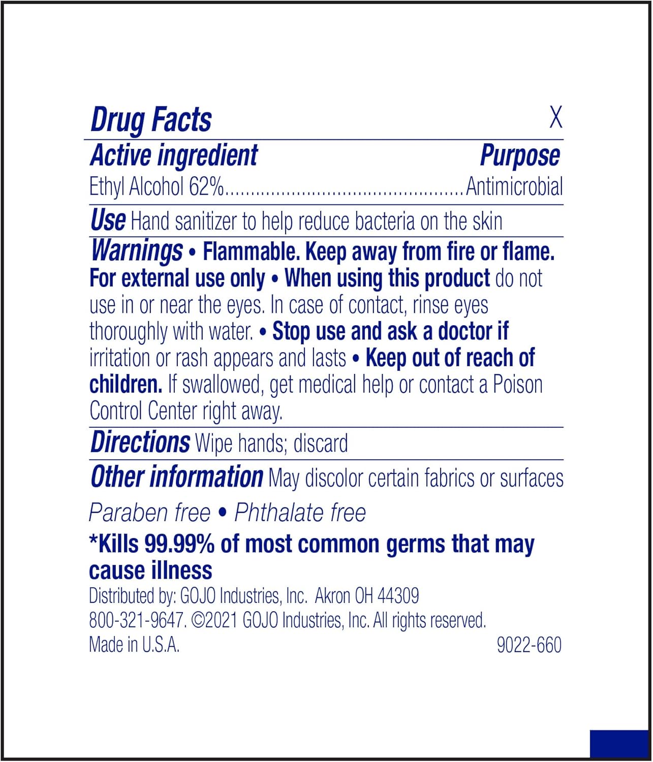 Purell Premoistened Sanitizing Hand Wipes,Fragrance Free, 100/Box